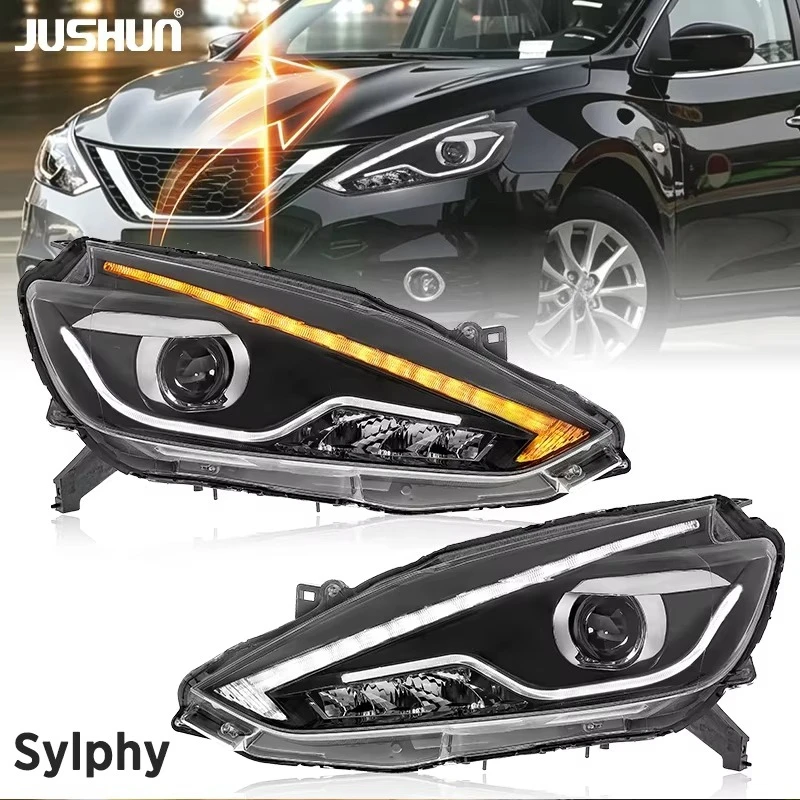 Car Upgrade LED Projector Head Lights Compatible Nissan Sylphy 2016-2022 Dynamic LED Turn Signal Super Bright Lighting Parts