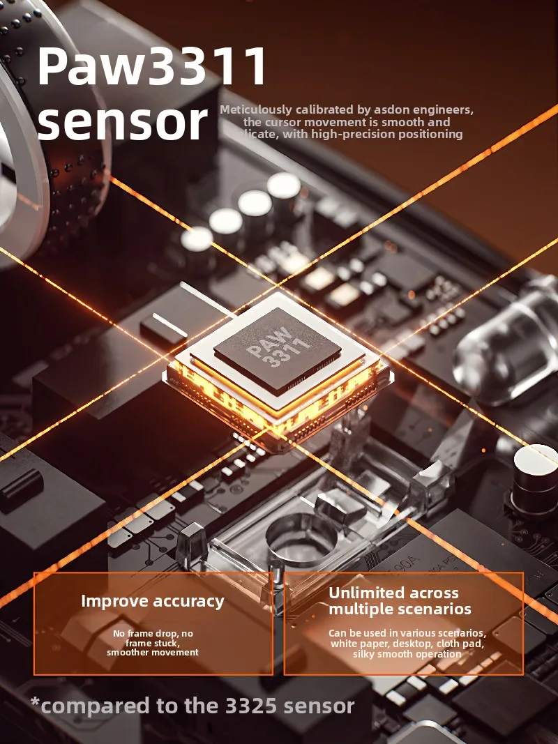 ماوس لاسلكي AUSDOM G04 ثلاثي الوضع خفيف الوزن PAW3311 400 مللي أمبير عمر بطارية طويل مريح Dpi قابل للتعديل لماوس ألعاب FPS