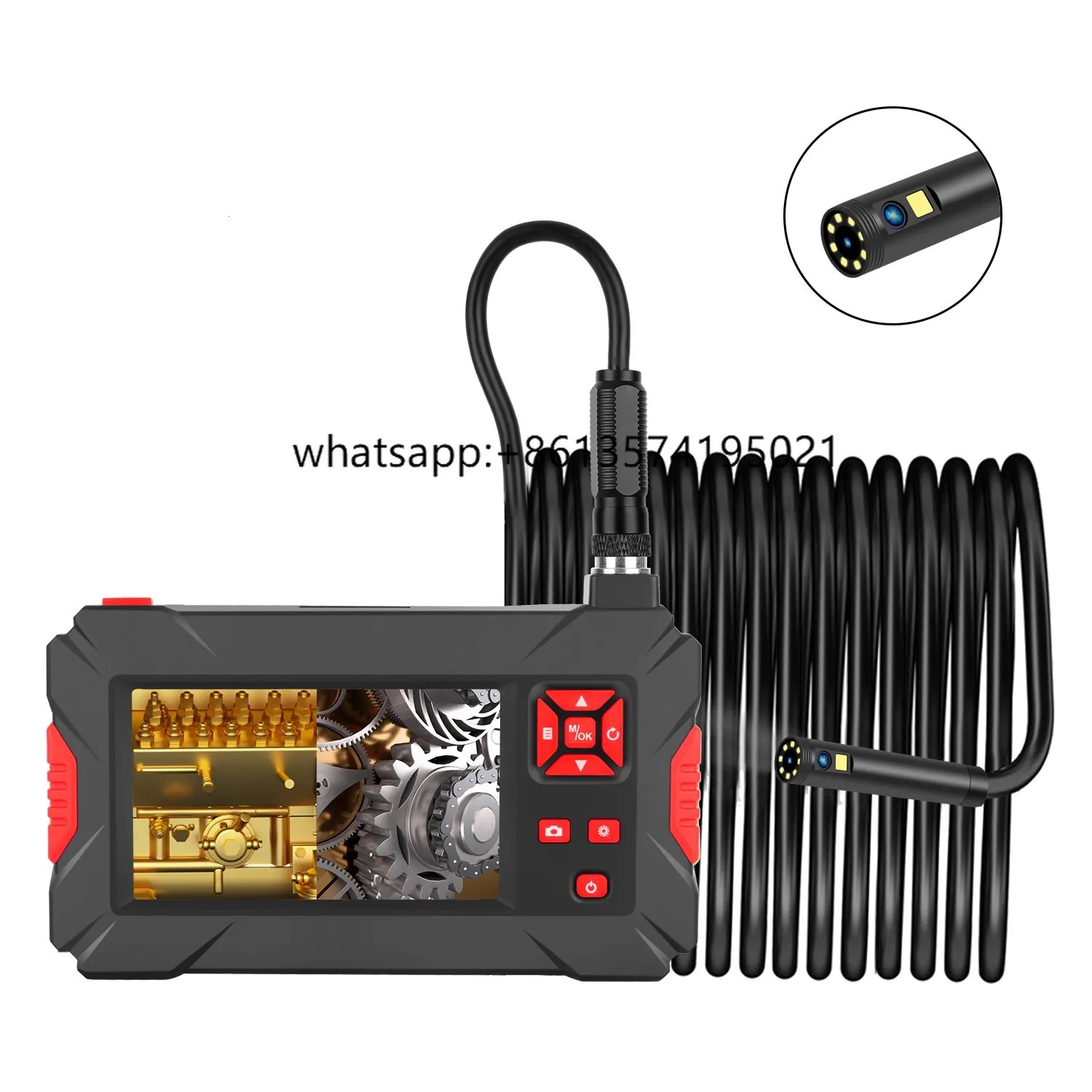 

Newest HD1080P 4.3 Inch Screen Industrial Endoscoop 5M Rigid Cable IP67 Car Inspection Borescope P30 Dual Lens Endoscope