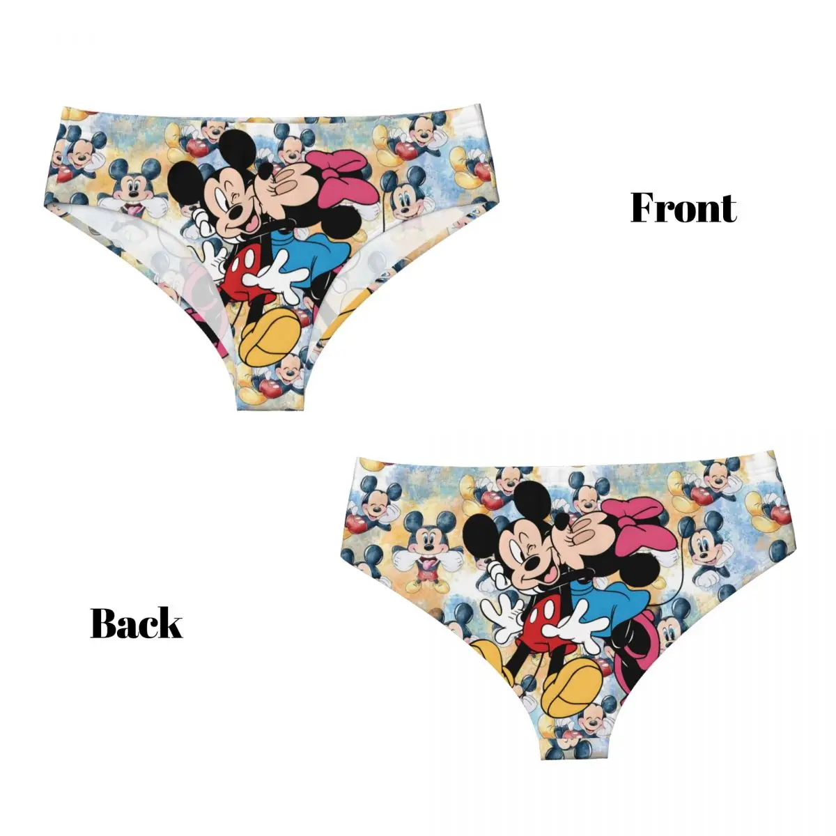مخصص الكرتون ميكي ماوس قبلة سراويل قصيرة المرأة تمتد الملابس الداخلية الكلاسيكية