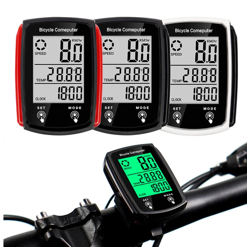 Wired Bike Computer Waterproof Cycling Odometer With Backlight - Speedometer Stopwatch For MTB/Road Bicycle, Bike Accessories​​