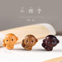 Monkey Decor Wooden Carving miniature items Cute Cartoon Little Monkey Ornaments DIY Pendant Birthday gift Give it to a friend