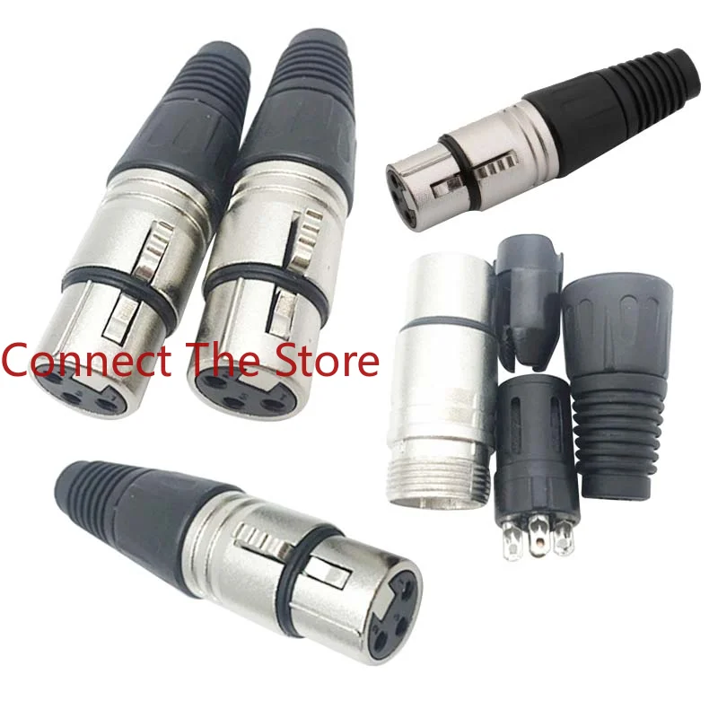 4PCS Power Amplifier 3P XLON Plug 3-core Balance CANON Socket Metal  Mother  Tap