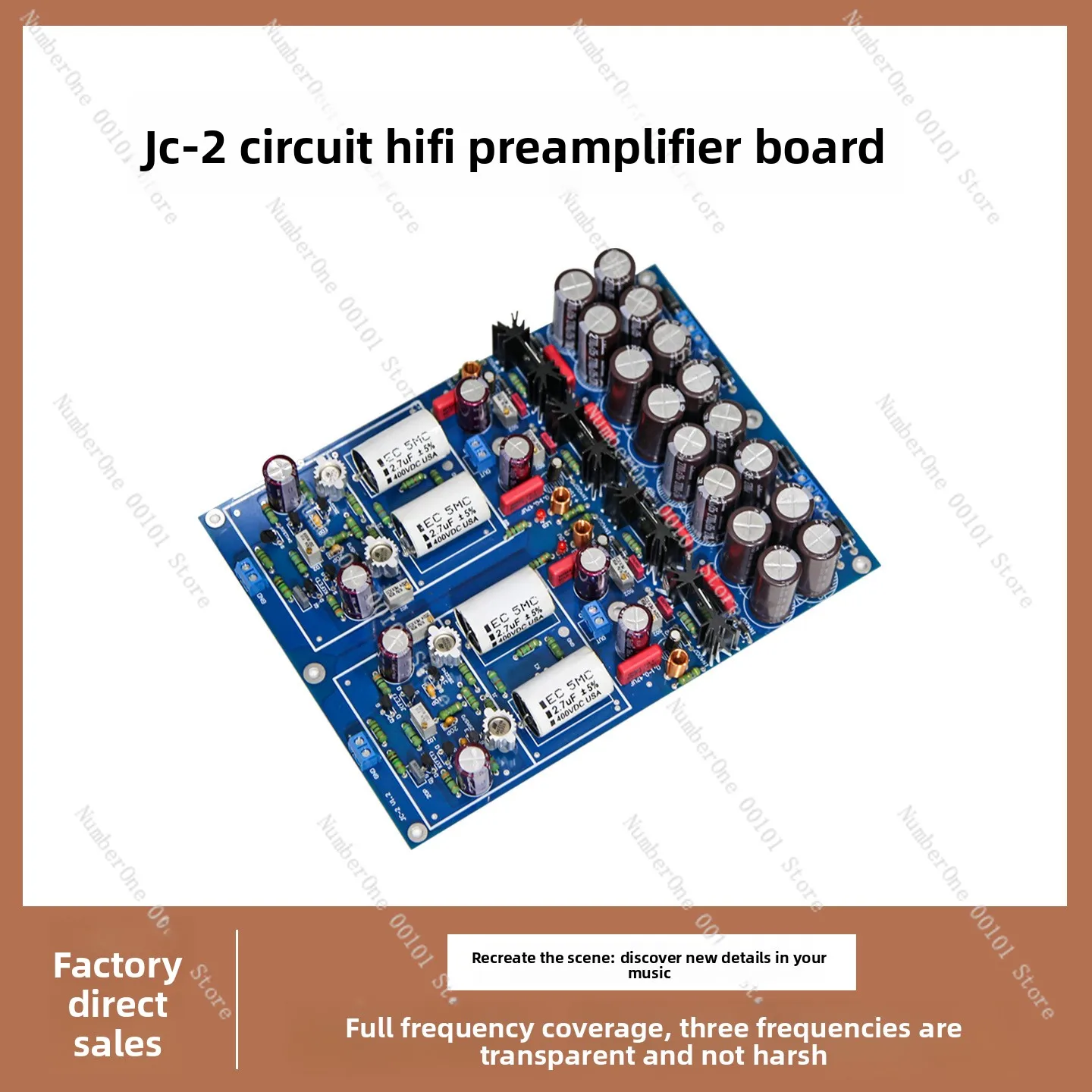 Jc-2 line gold-plated class a preamplifier, discrete component fet hi-fi audiophile grade, preamp finished board