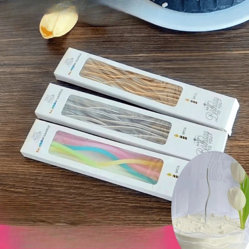 

Свечи для торта на день рождения, бездымные, изогнутые, витые, длинные, для праздничных тортов, свадеб и вечеринок, товары для праздников