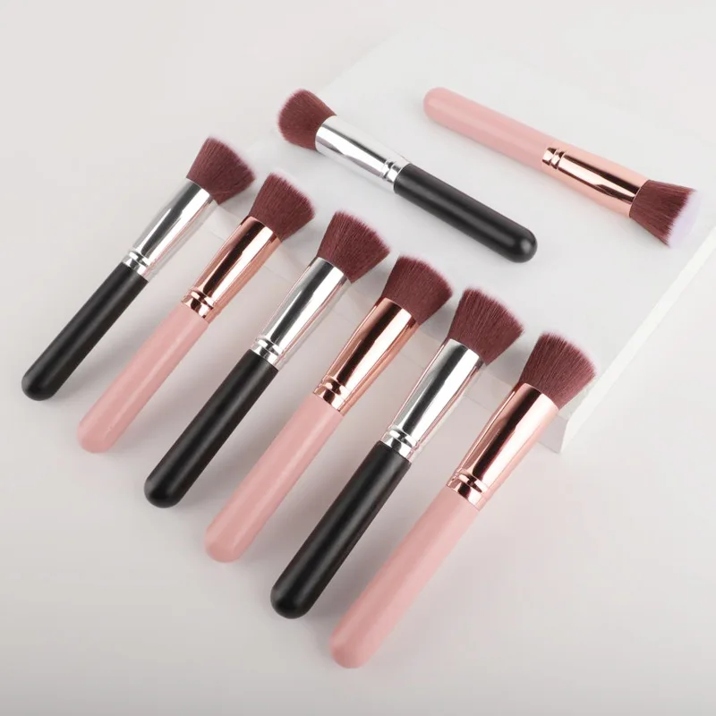 Luxury Champagne Makeup Brushes Flat Top Foundation Brush Large Face Brush Repair brush contour brush for Liquid Cream Powder