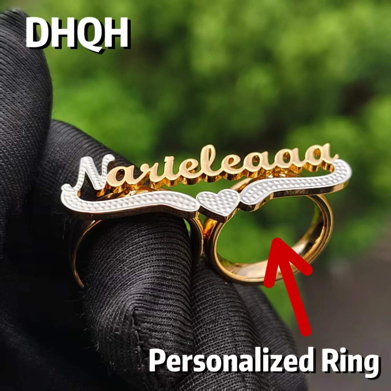 

DHQH индивидуальное имя кольцо с именной табличкой из нержавеющей стали персонализированное кольцо с табличкой с буквами персонализированные ювелирные изделия подарок Прямая поставка с фабрики