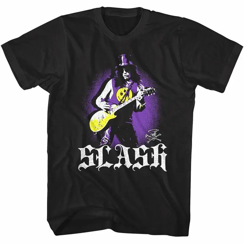 Slash Yellow Guitar Shredding Men'S T Shirt Rock Band