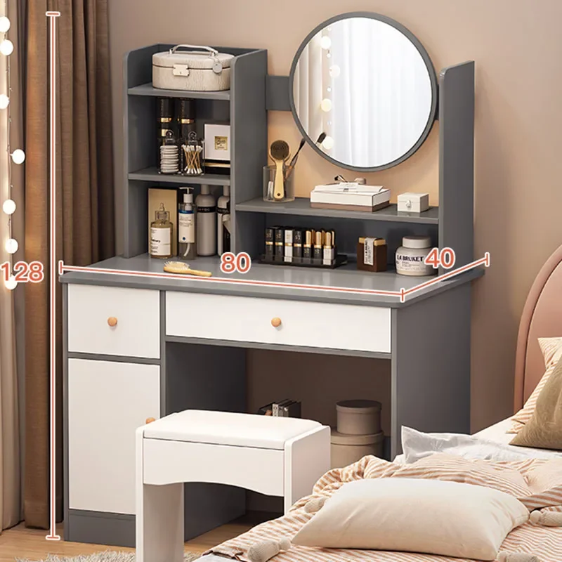 Wooden Chest Of Drawers Dressing Table Storage Mirror Charm Classic Dressing Table Bedroom Luxury Tocador Dressing Room System image 4