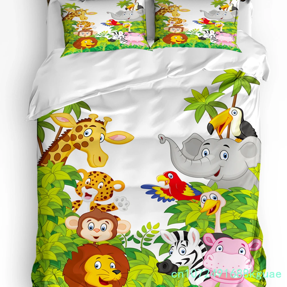 Nursery Bedding Set For Bedroom Bed Home Baby Elephant With Hot Air Balloon Fly Animal Fu Duvet Cover Quilt Cover And Pillowcase