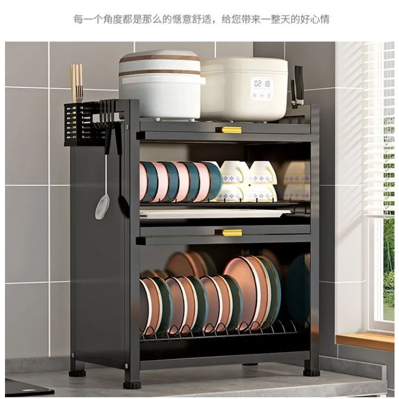 

Kitchen Dish Storage Rack Countertop Bowl Rack Household Dish Shelf Cutlery Shelf Multifunctional Dish Drain Cupboard