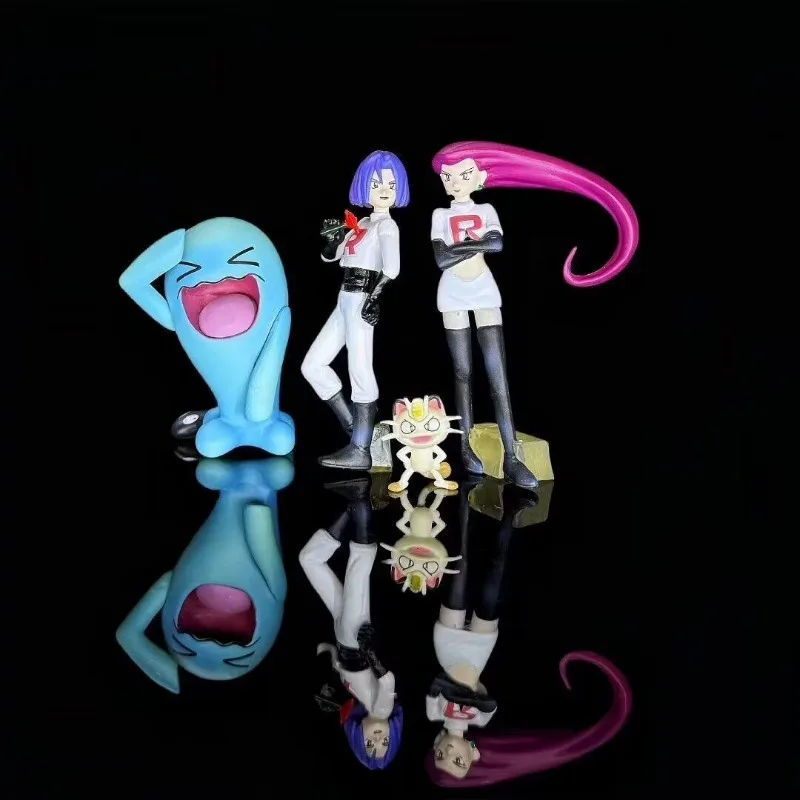 38cm Anime Pokemon FigureRocket Team Meowth Hot Air Balloon Anime Collection Model Desktop Ornaments Holiday Gifts Children Toys