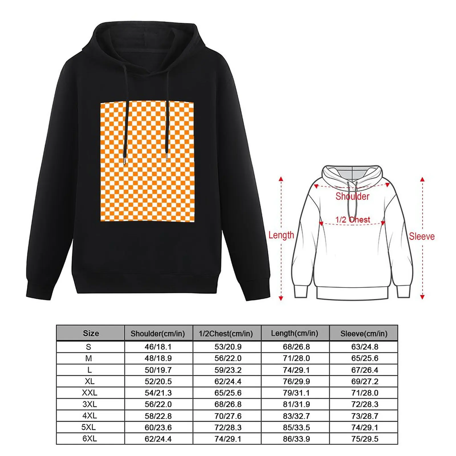 Hoodie Pullover kotak-kotak putih dan oranye pakaian anime baju musim gugur pria untuk pria baru di Hoodie dan blus