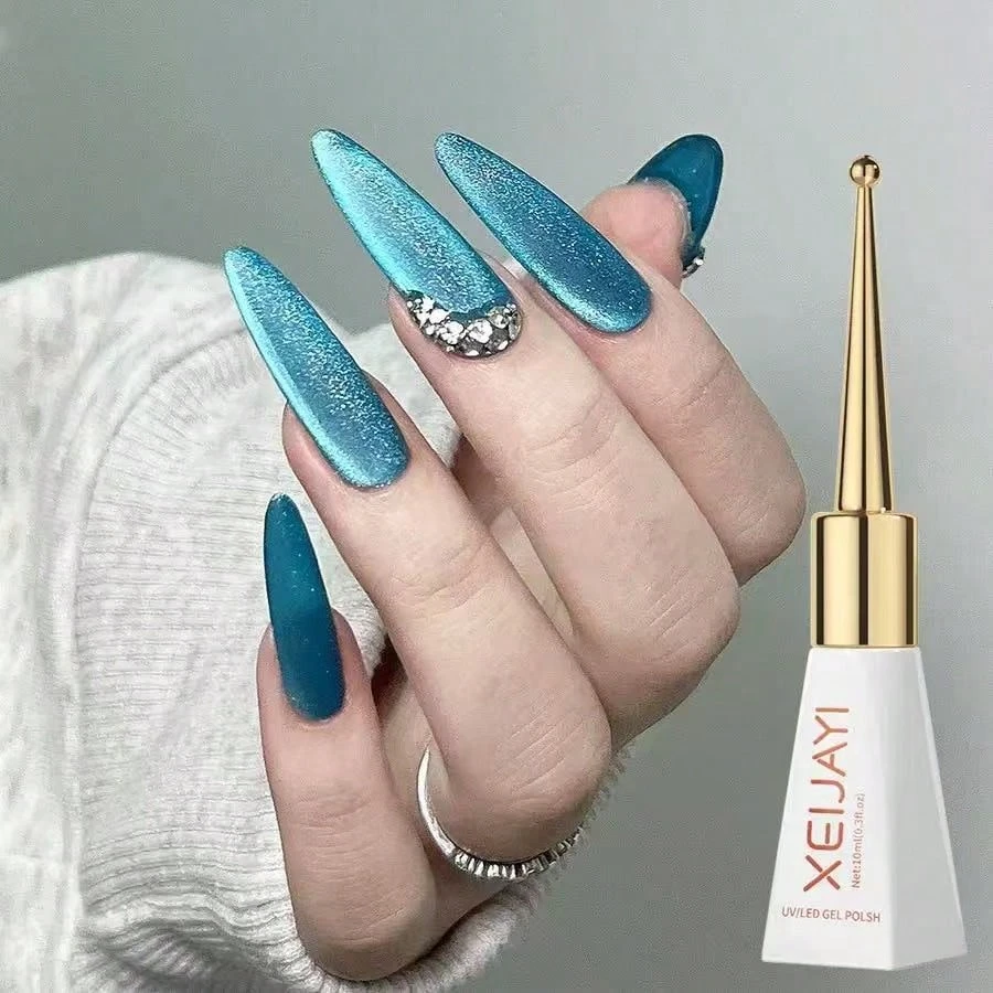 0.5oz Cat's Eye Gel Polish with 15ML Holographic Glitter Glitter Translucent Jelly Color Magnetic Polishing Salon DIY