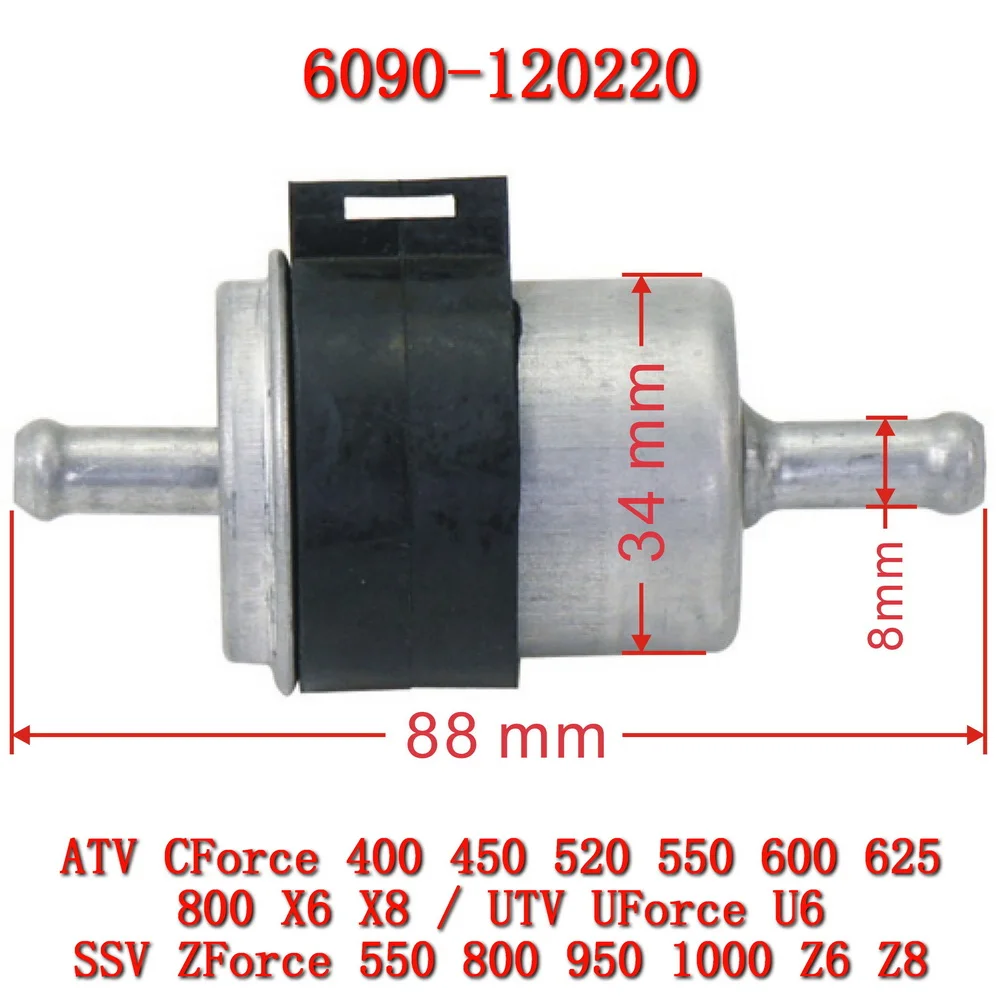 

Fuel Filter 6090-120220 For CF Moto ENGINE 191Q 400cc CF500AU-7S 7L 550cc 191R-Z550 550cc CF800UTR-2 800