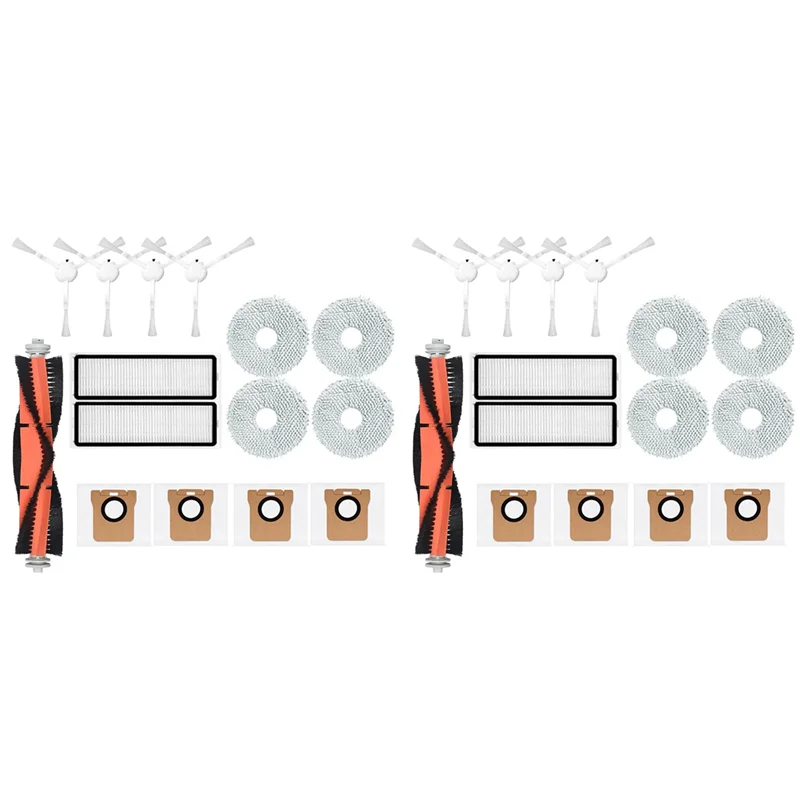 

2 Set For Xiaomi Robot Vacuum X10+ X10 Plus B101GL Spare Parts Main Side Brush Hepa Filter Dust Bag Mop Cloth-AT36