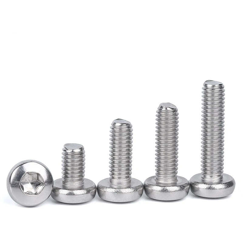 50/10pcs M2 M3 M4 M5 M6 M8 GB2672 Black 304 Stainless Steel Hexalobular Socket Six-Lobe Torx Button Round Pan Head Screw Bolt