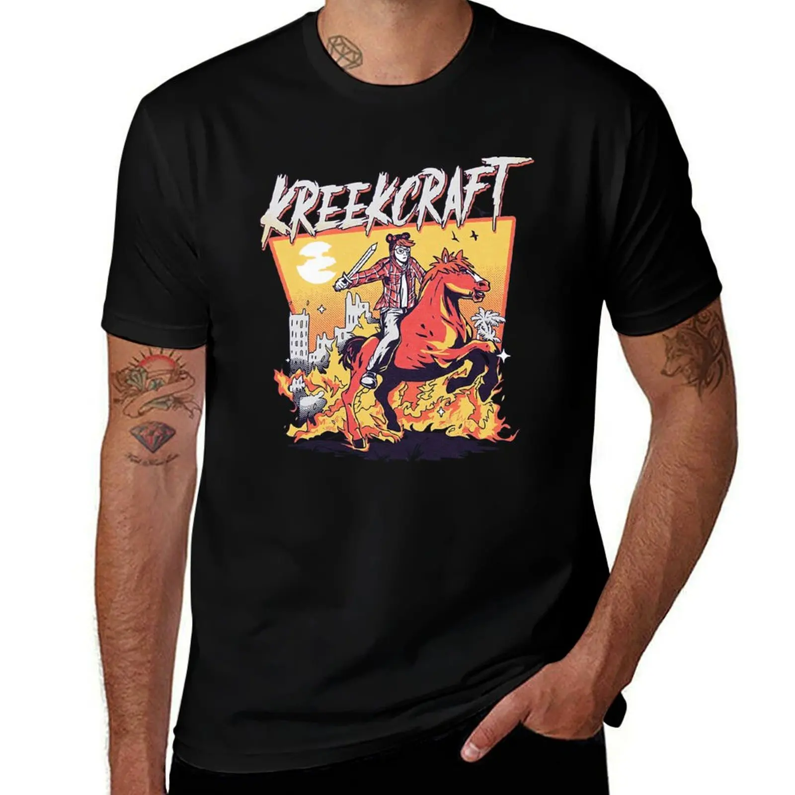 

t men shirt fit Kreekcraft designer cotton shirts man T-Shirt 100% T-Shirt man for t shirt t slim