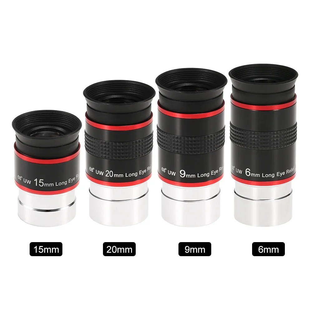Angeleyes FMC 1.25" 68 Degree Ultra Wide Angle Eyepiece 6mm 9mm 15mm 20mm Professional Astronomical Telescope Eyepiece