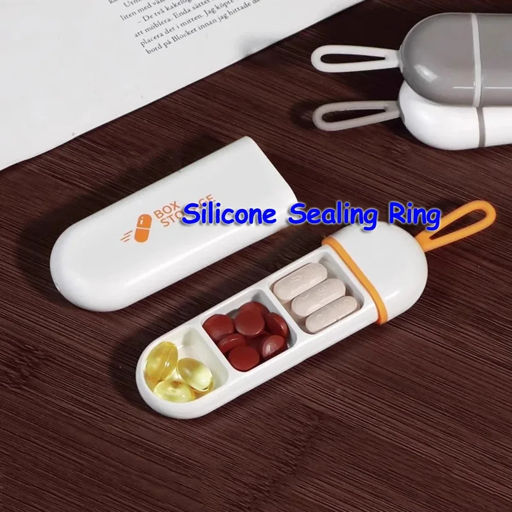 3 Compartment Pill Box Daily Pill Organizer Portable Medicine Container Travel Pill Holder for Pocket Moisture Proof Pill Case