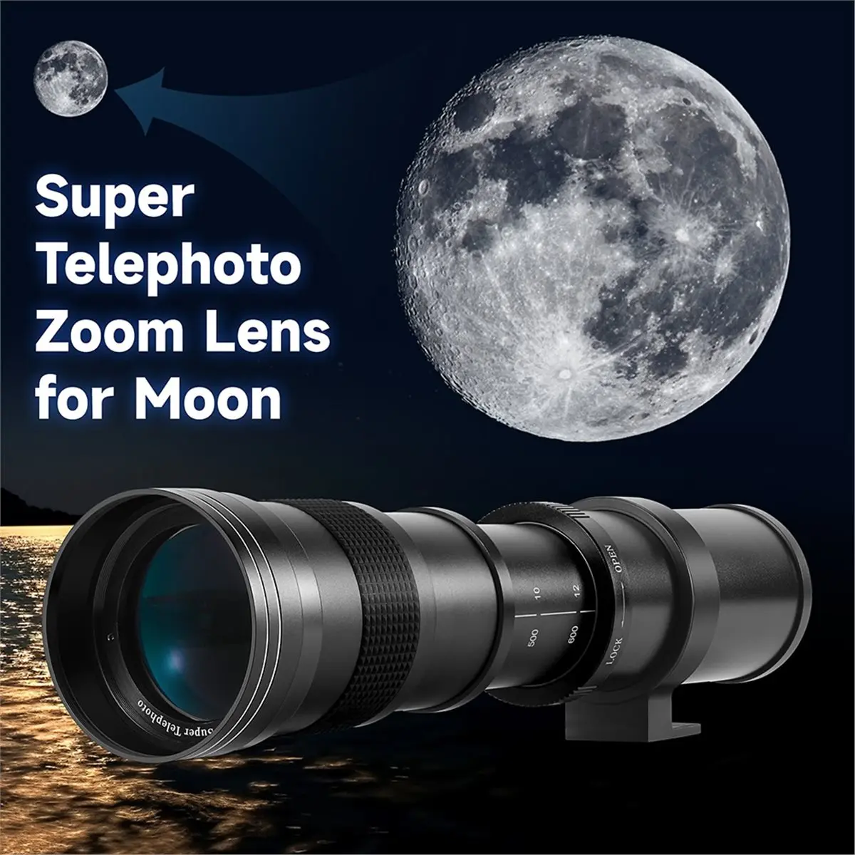 2026 New 420-800mm Manual Focus Super Telephoto Zoom Lens F/8.3-16 T Mount 1/4 Thread for DSLR SLR Camera Lense