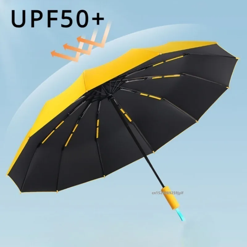 4Sizes Strong Windproof Automatic Umbrella 72 Bones Sunshade Large Size UV Protection Folding Men\'s Umbrella Rain for Women