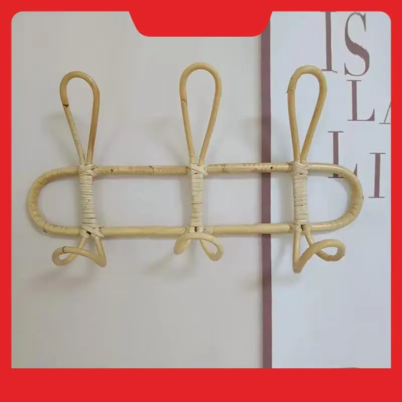

Rattan Wall Hooks - Kids Room Decorative Hanger, Clothes & Hat Organizer, Hanging Storage Rack For Children's Garments