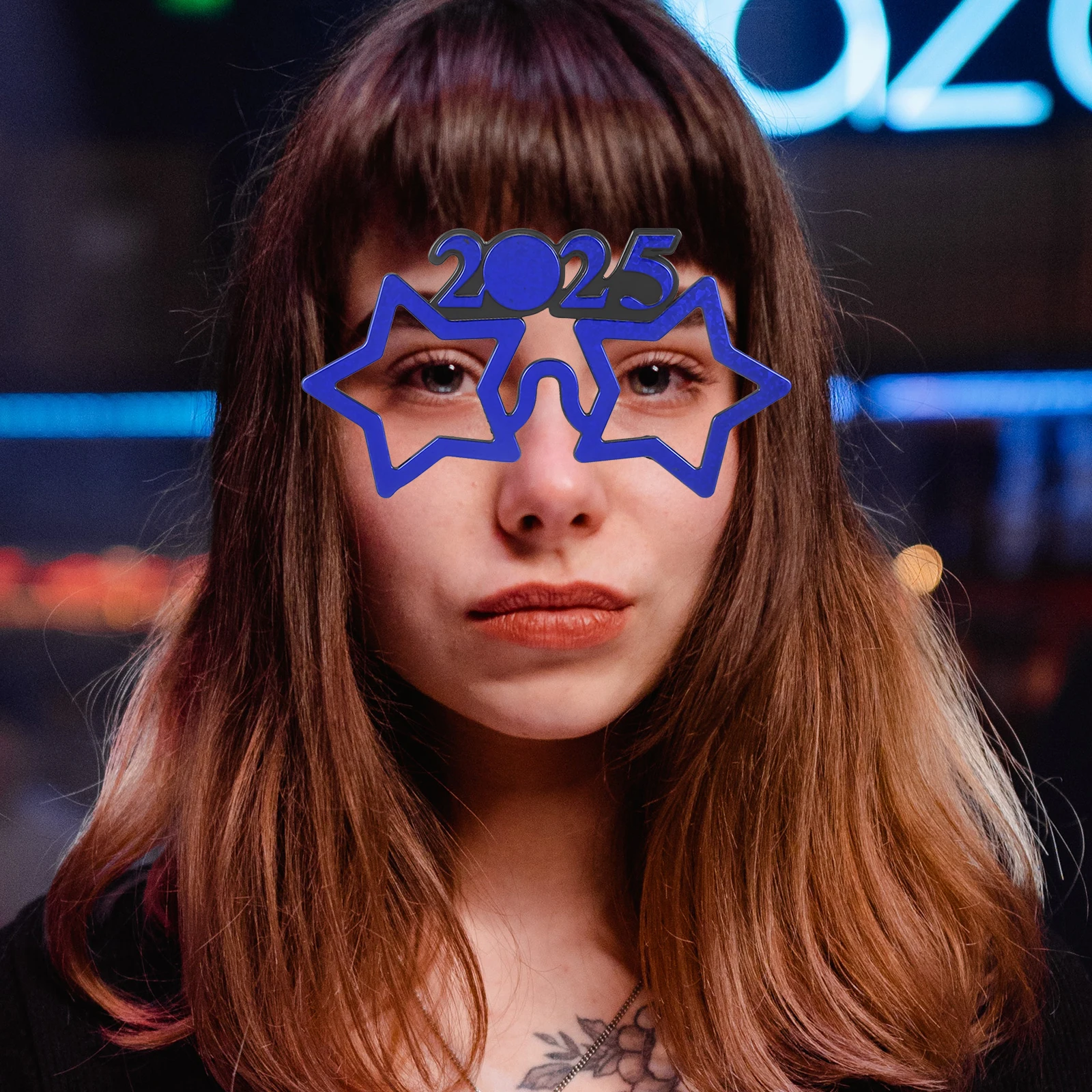 

New Year Glasses 2025 Stylish Star Eyeglasses Party Supplies Photo Props Comfortable Wear Resistant Pc Material