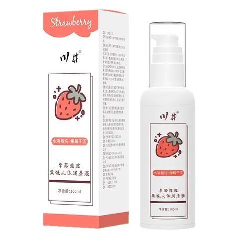 Strawberry Flavoured Water Based Personal Lubricant Lickable Oral Friendly pH Balanced Non Sticky No Spermicides 100ml