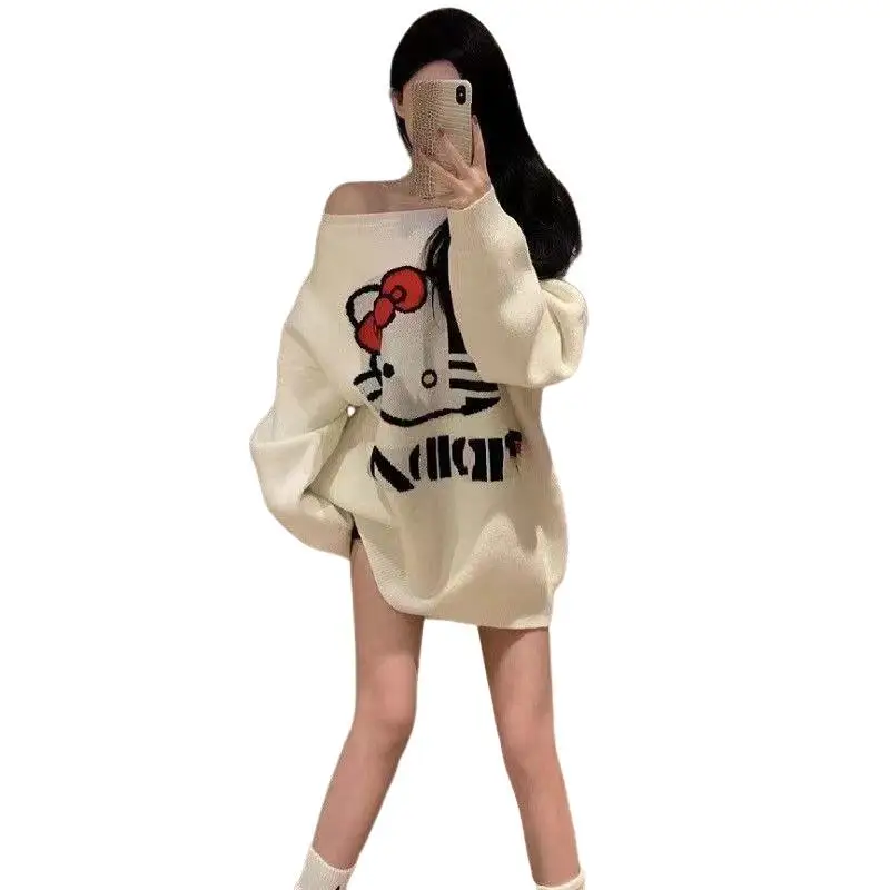 

Sanrio Anime Cute Printed Hoodies Women Cartoon Hello Kitty Y2K Korean Students Loose Sweatshirt Fashion Sweet Cardigan Clothing