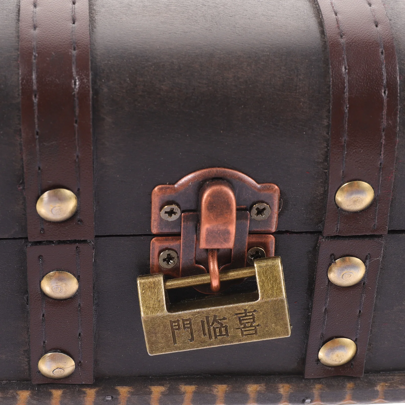 

Retro Wooden Jewelry Box Organizer Case Vintage Design Lock Function Sturdy Structure Protect Jewelry Accessories