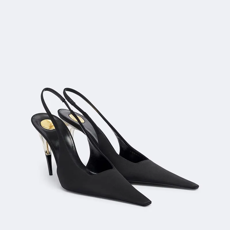Summer New Pointed Transparent Slim High-heeled Women's Sandals, Fashionable Fashion Show Party Women's High-heeled Sandals