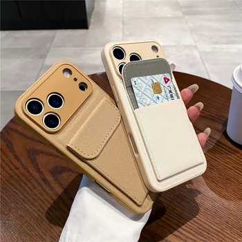 luxury Leather Card Holder Wallet Case For iPhone 11 12 13 mini 14 15 16 E 17 18 Pro Max…