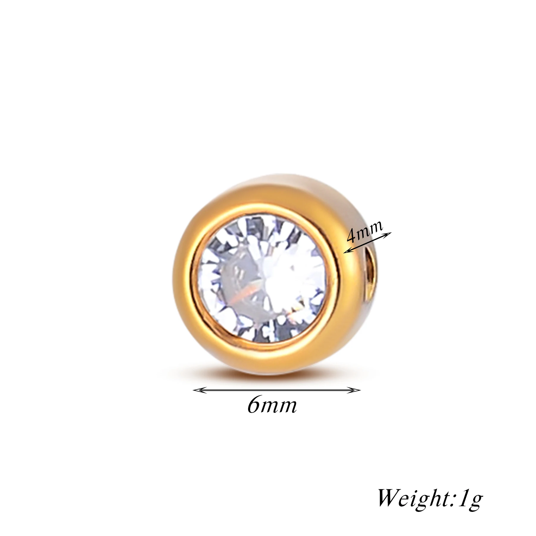 5 قطعة 6 مللي متر الفولاذ المقاوم للصدأ متعددة الألوان الزركون الخرز سحر قلادة للنساء DIY بها بنفسك مجوهرات قلادة سوار القرط الملحقات #2