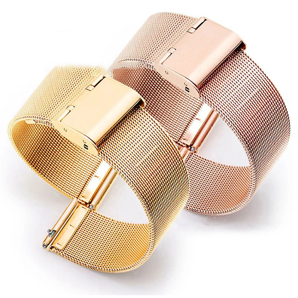 12-22mm Universal Milanese Watchband Quick Release Watch Band Mesh Stainless Steel Strap Wrist Belt Bracelet Single Clasp