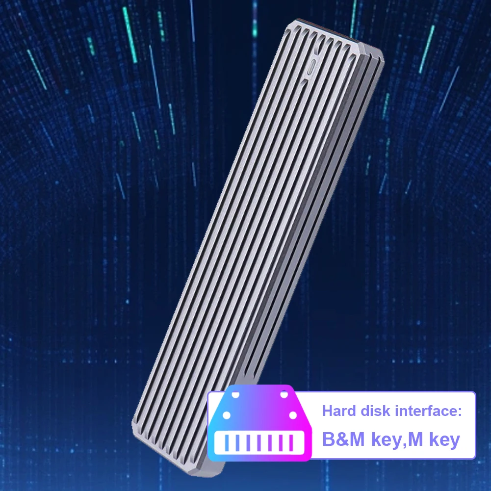 เคส M.2 NGFF/SATA USB ความเร็ว 1000MB/s กล่องใส่ไดรฟ์โซลิดสเตทภายนอกแบบพกพา สำหรับ SSD ขนาด 2230/2242/2260/2280 22110