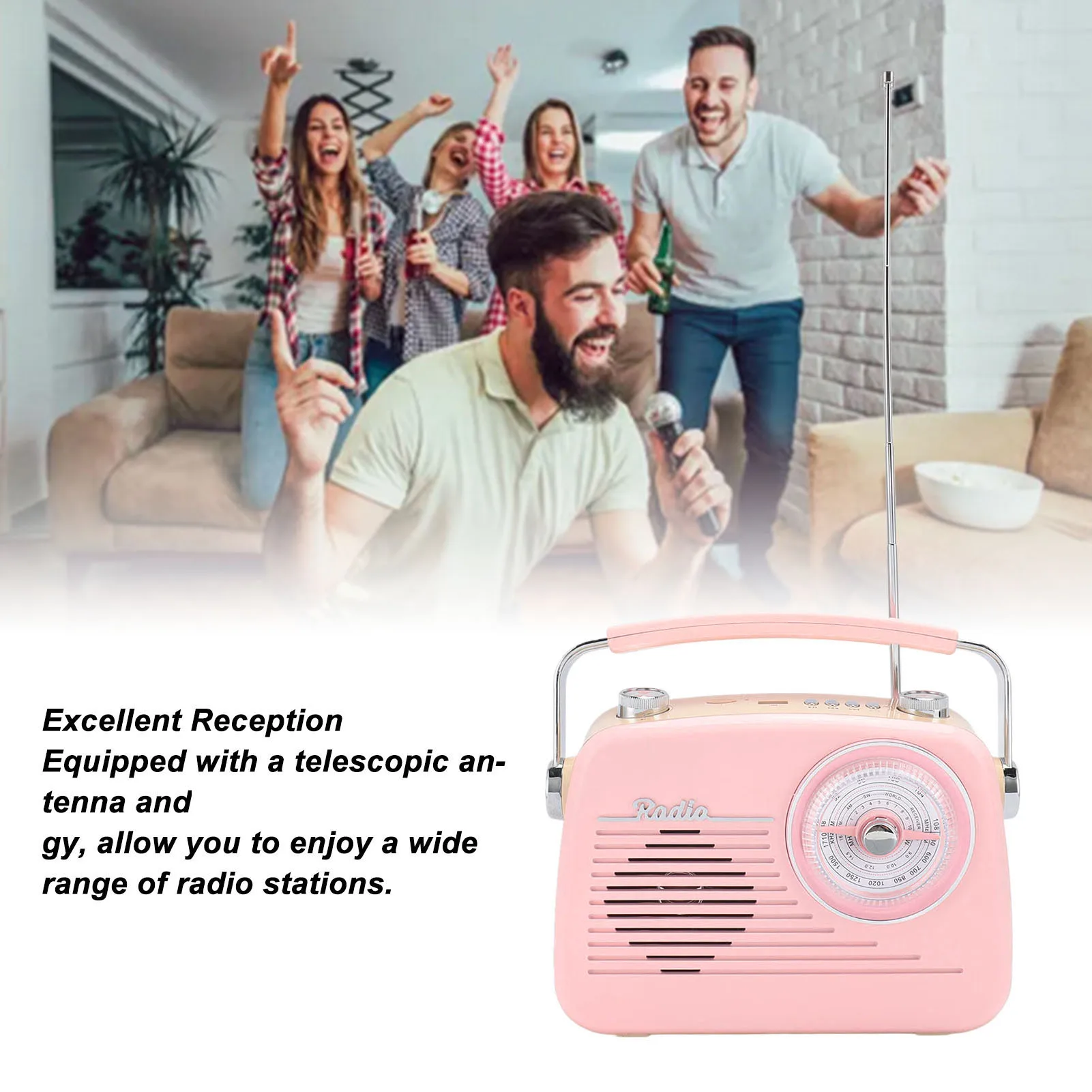 Altoparlante ZK20 Portatile Versatile Connessione affidabile FM AM SW Mini altoparlante USB per interni ed esterni Spina europea rosa 220V