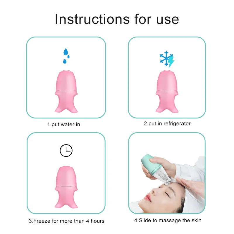 Ice Face Massager Huidverzorging Schoonheid Koude Massage Roller Lifting Contouring Tool Herbruikbare siliconen ijsblokjesbakken Gezichtsmassager