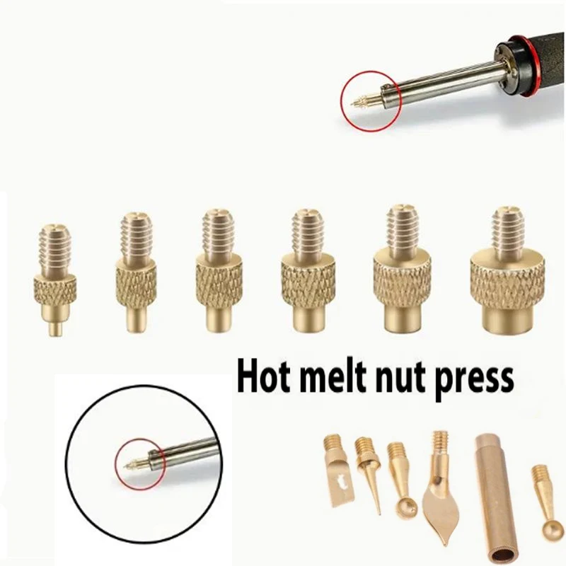 

Gold 7/9/10Pcs Heat Insert Nut Iron Tip M2 M3 M4 M5 M6 M8 Brass Thread Embedded Kit Tool For Plastic 3D Printer Soldering Iron