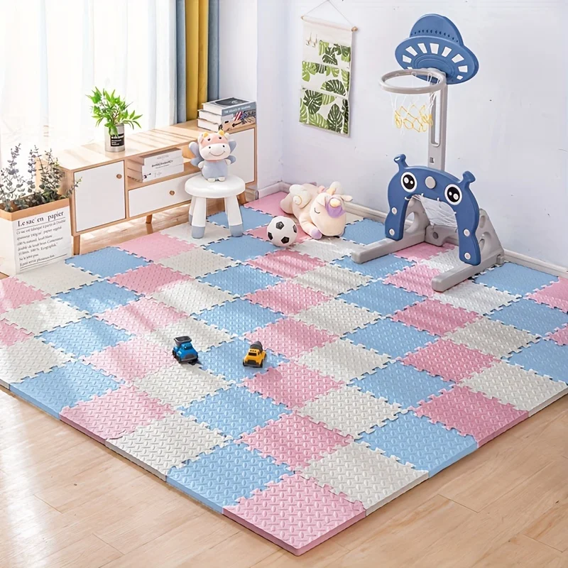 30*30cm Sports Gym Mat Protection EVA Leaf Grain Floor Mats Yoga Fitness Non-Slip Splicing Rugs Thicken Shock Room Workout