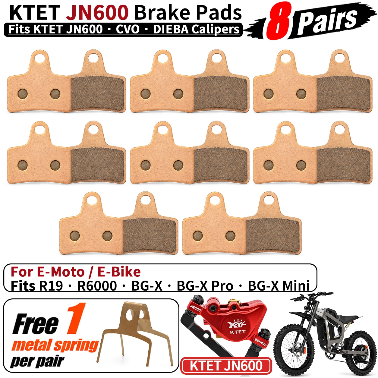 Bicycle Disc Brake Pads for KTET JN600 CVO DIEBA Hydraulic Calipers COSWHEEL R19 R6000 Electric Bike E-Moto Replacement