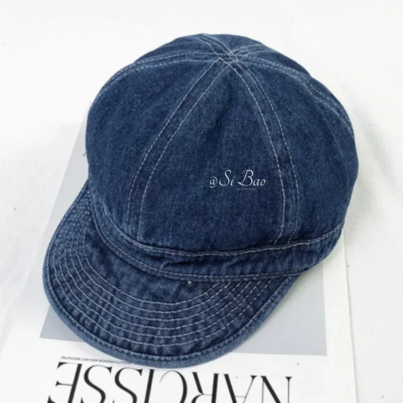 Spring Autumn Fashion Short Brim Denim Cap Summer Outdoor Leisure Visor Hat Trend Baseball Caps Hip Hop Sport Hats Present