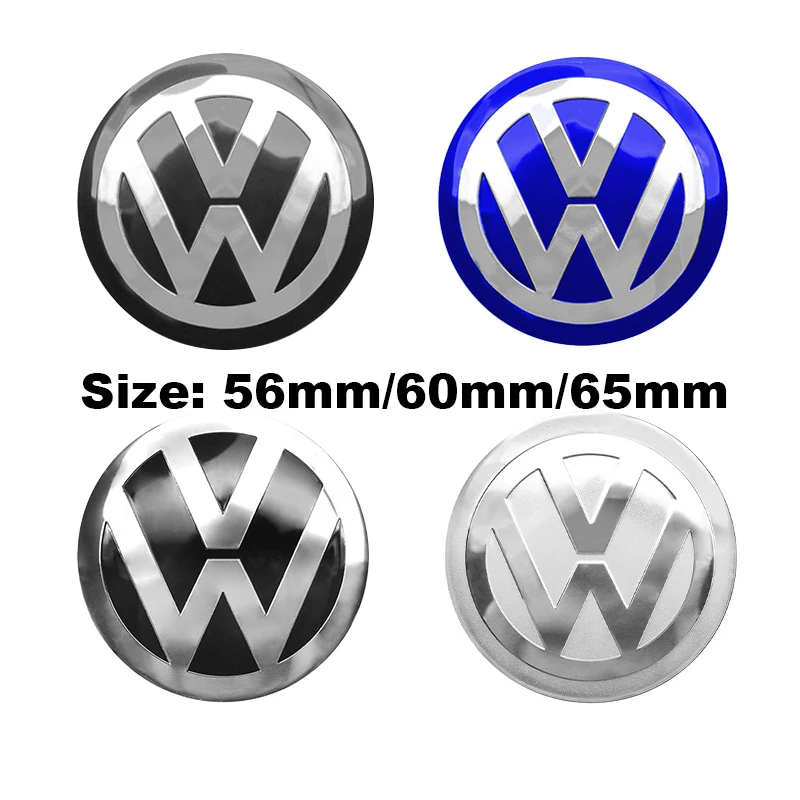 4pcs 56/60/65mm Car Wheel Center Cover Stickers Hub Cap Car Accessories For Volkswagen R Golf 4 Motion GTI Polo Touran Octavia