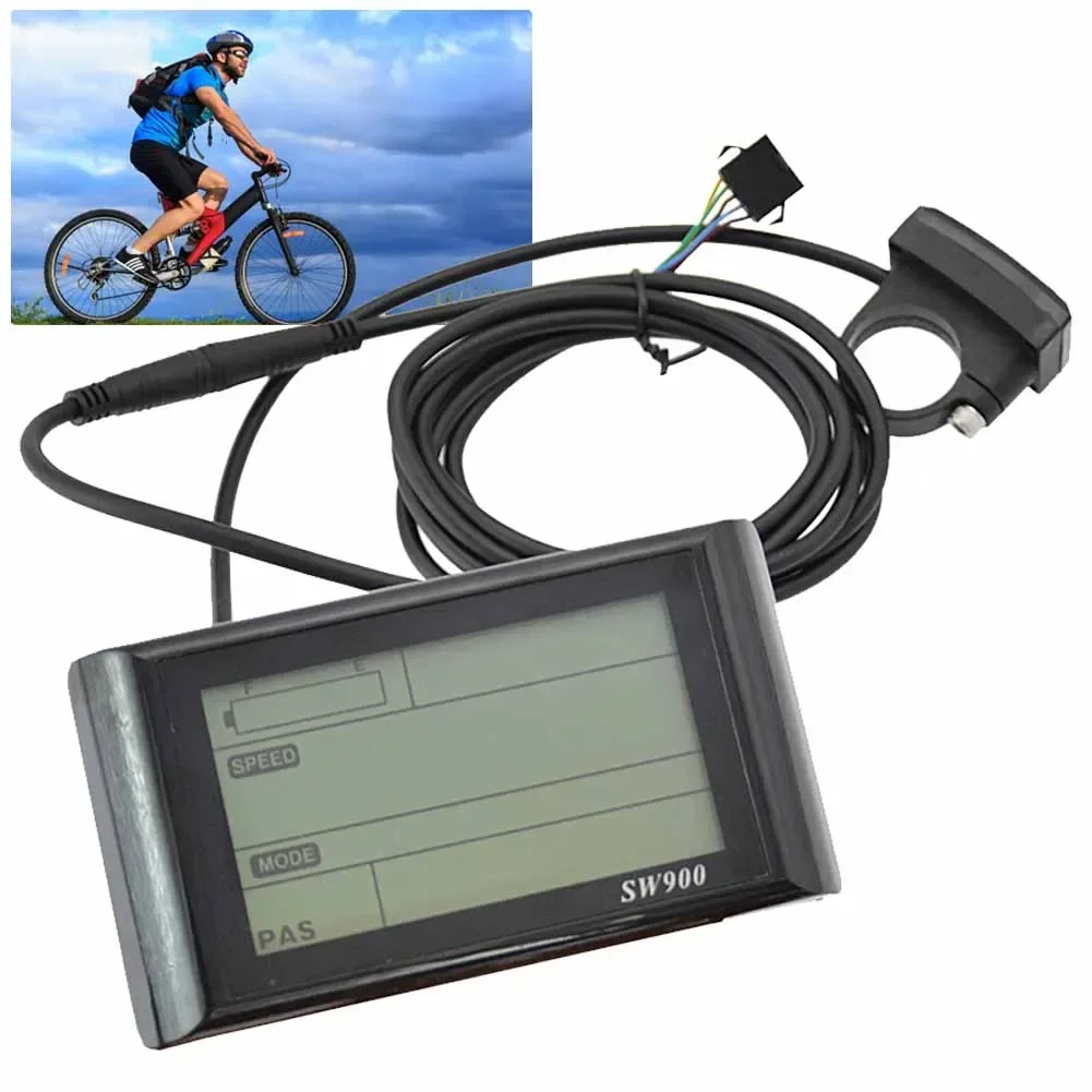 SW900 LCD Display Meter Control Panel 24 36 48V 72V E-Bike Electric Scooter 5 Pins SM Plug Riding Speed Time Power Display