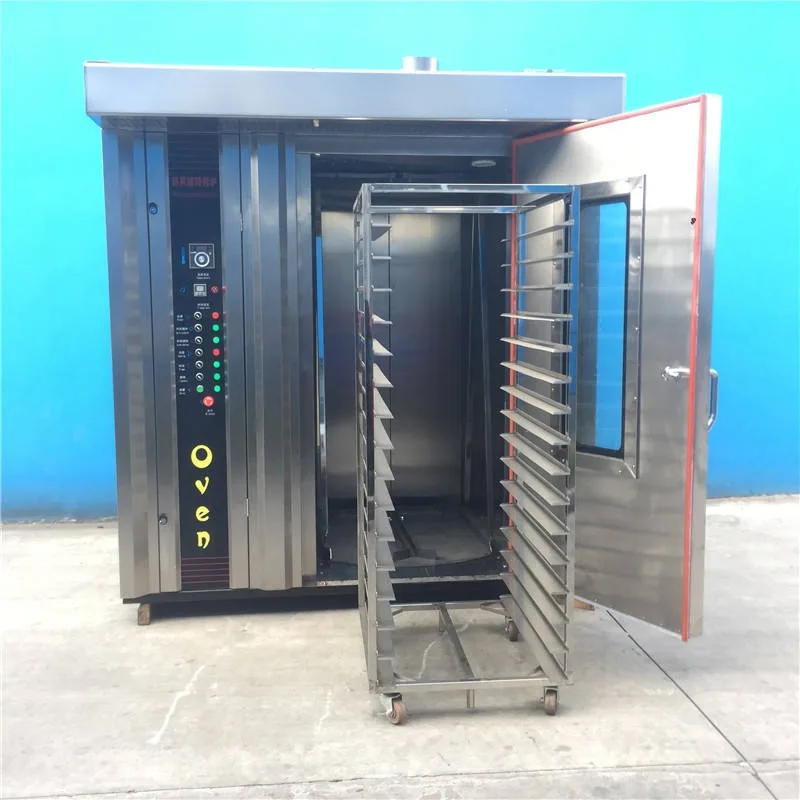 Professional Gas Oil Fired Rotary Oven Continuous High Volume 32 Tray Baking Production