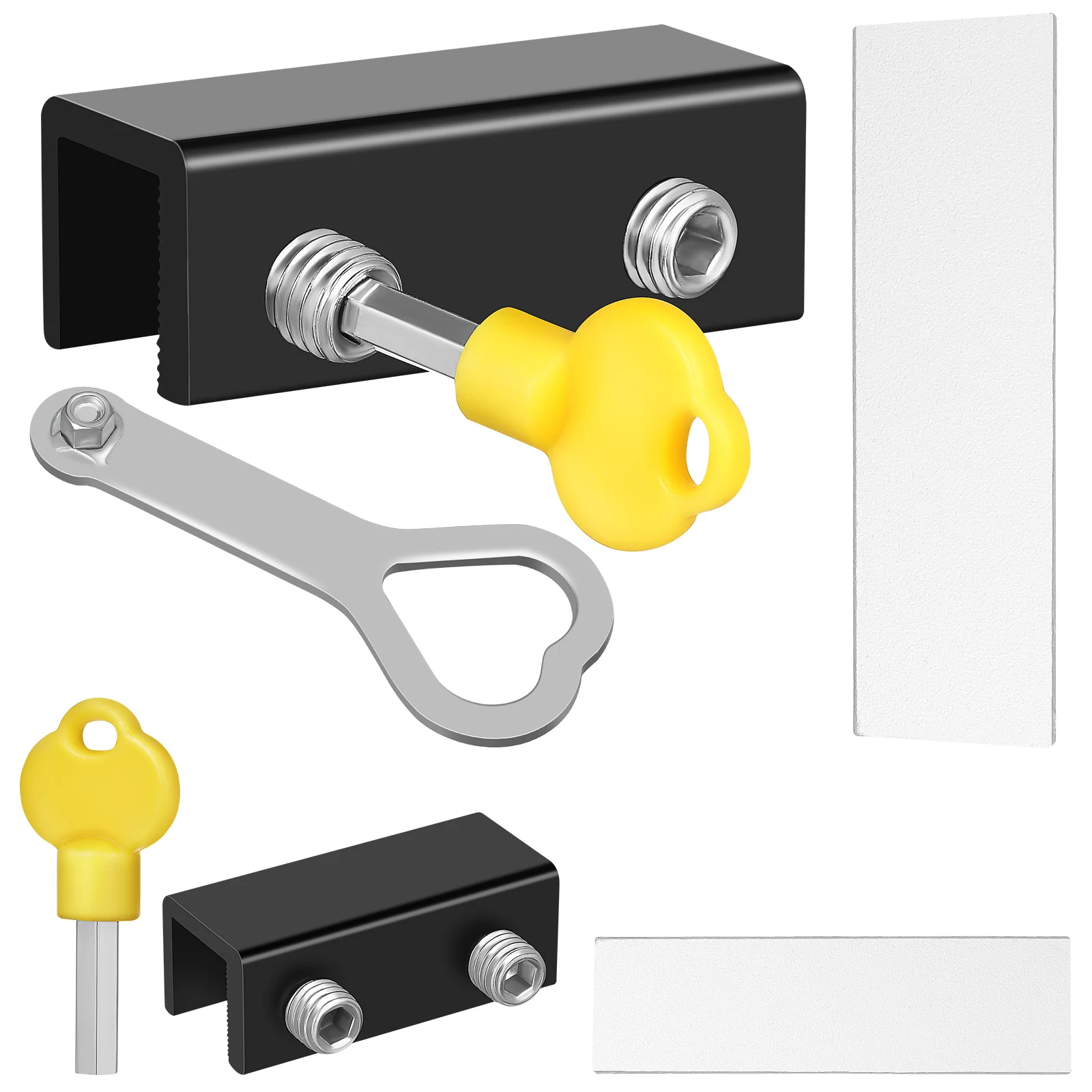 

2 Sets Windows Locks Easy Installation Sturdy Aluminum Alloy Sliding Door Child Safety Blocker Glass Stops Metal