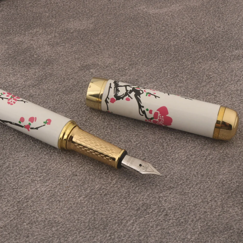 Luxury High Quality Brand New metal fountain pen exquisite traditional Chinese painting plum blossom School Office Writing view 5