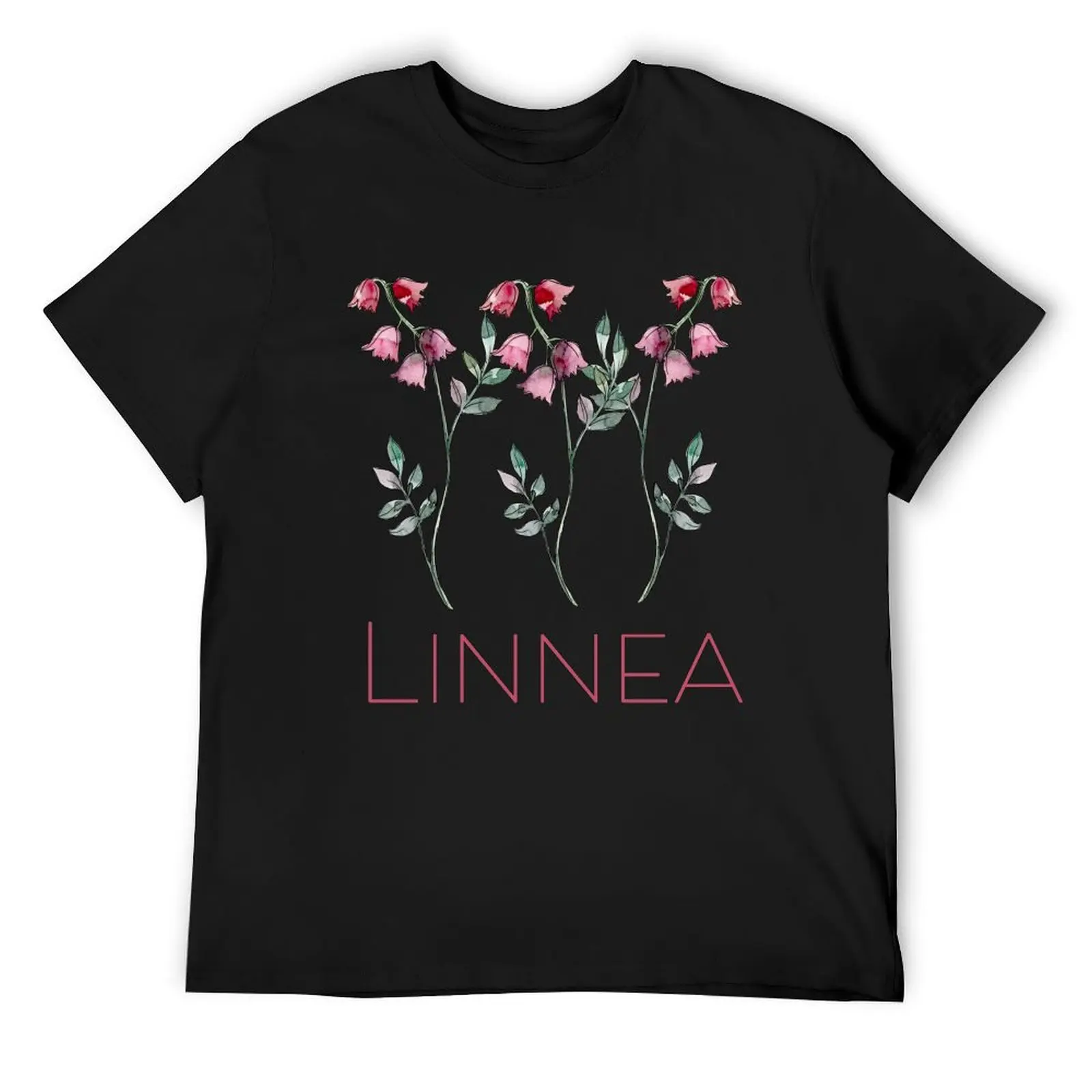 Nordic Wildflower Linnea Twinflower Pretty Pink Flowers floral T-Shirt animal prinfor boys summer tops slim fit t shirts for men