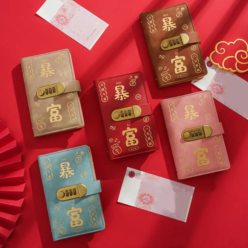 

PU Leather Saving Money Binder Refillable Portable Budget Binder with Lock Savings Handbook Wallet Storage Planner Organizer