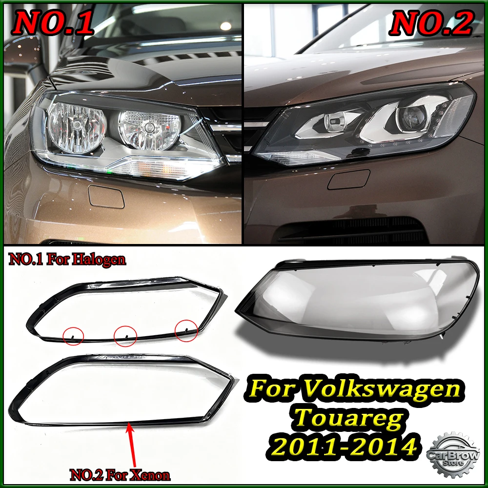 

Front Lamp Shade Headlight Mask Shell Transparent Cover Lens Replace Original Lampshade Fit For VW Touareg 7P 2011 12 13 2014